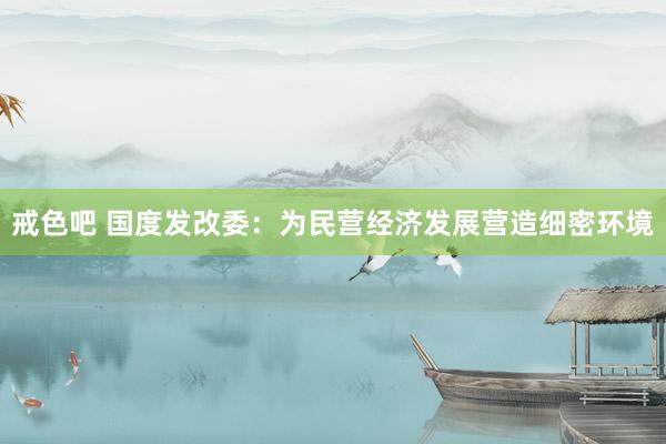 戒色吧 国度发改委：为民营经济发展营造细密环境