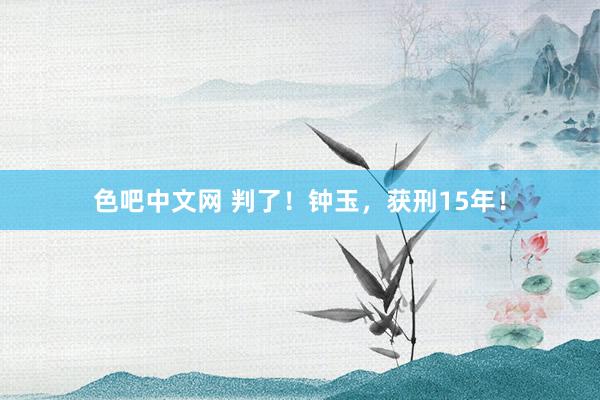 色吧中文网 判了！钟玉，获刑15年！