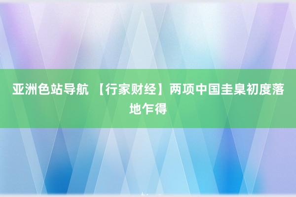 亚洲色站导航 【行家财经】两项中国圭臬初度落地乍得