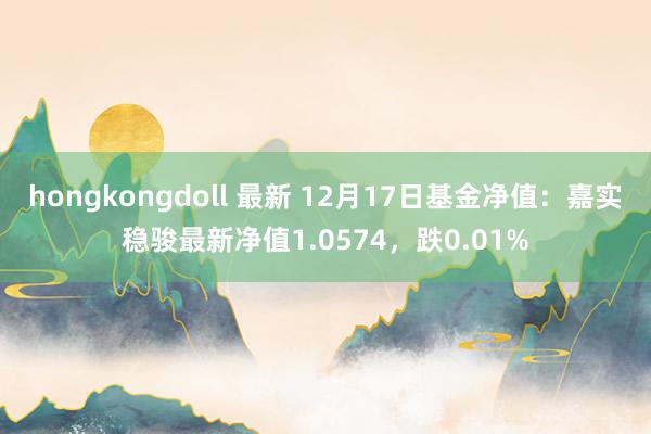 hongkongdoll 最新 12月17日基金净值：嘉实稳骏最新净值1.0574，跌0.01%