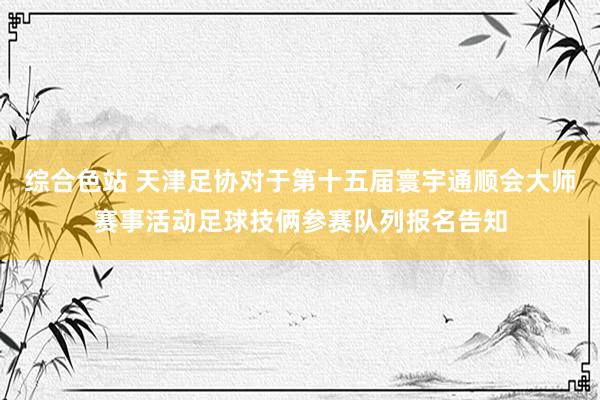 综合色站 天津足协对于第十五届寰宇通顺会大师赛事活动足球技俩参赛队列报名告知