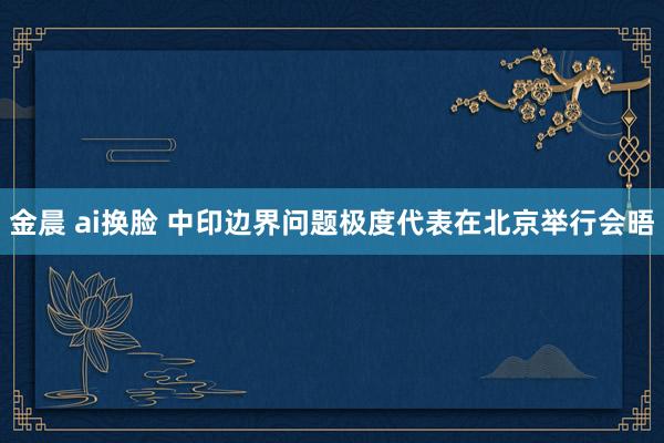 金晨 ai换脸 中印边界问题极度代表在北京举行会晤