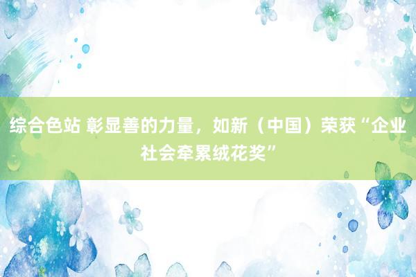 综合色站 彰显善的力量，如新（中国）荣获“企业社会牵累绒花奖”