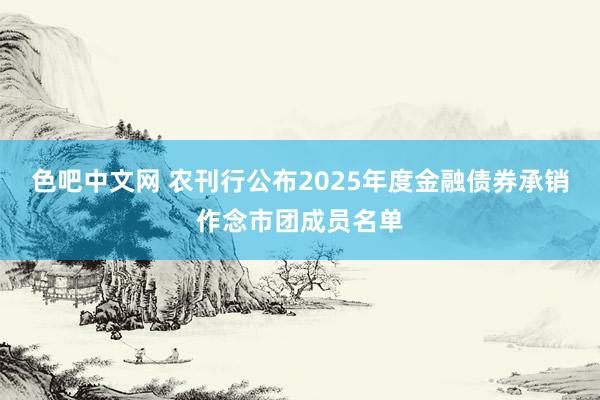 色吧中文网 农刊行公布2025年度金融债券承销作念市团成员名单
