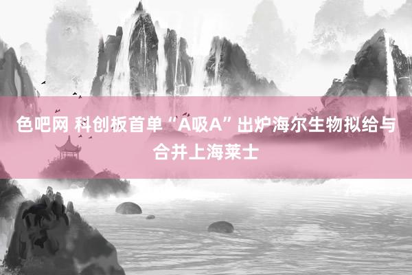 色吧网 科创板首单“A吸A”出炉海尔生物拟给与合并上海莱士