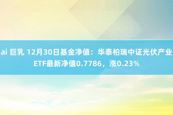 ai 巨乳 12月30日基金净值：华泰柏瑞中证光伏产业ETF最新净值0.7786，涨0.23%