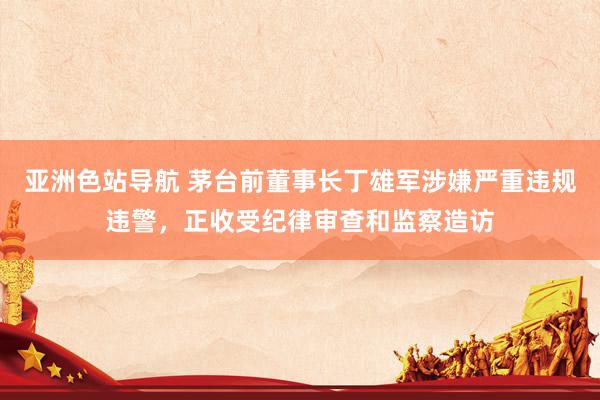 亚洲色站导航 茅台前董事长丁雄军涉嫌严重违规违警，正收受纪律审查和监察造访
