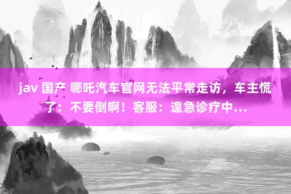 jav 国产 哪吒汽车官网无法平常走访，车主慌了：不要倒啊！客服：遑急诊疗中…