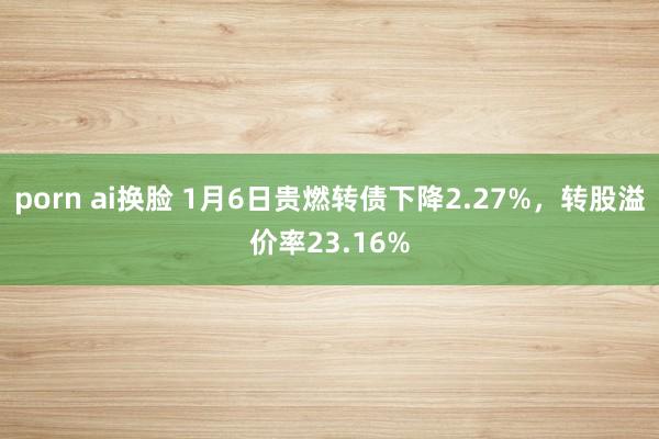 porn ai换脸 1月6日贵燃转债下降2.27%，转股溢价率23.16%