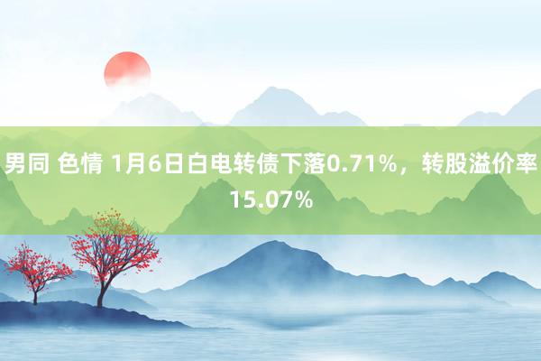 男同 色情 1月6日白电转债下落0.71%，转股溢价率15.07%
