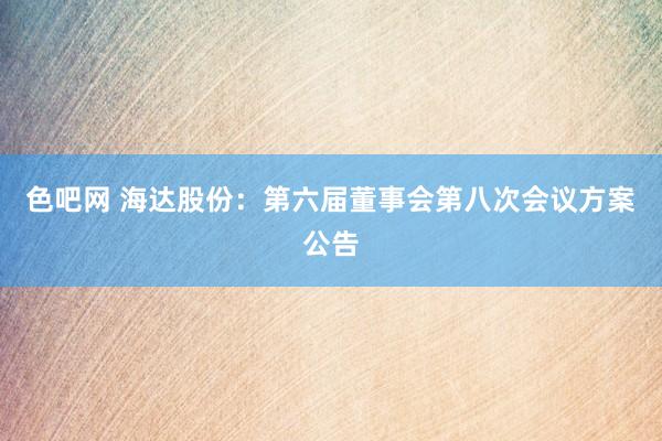 色吧网 海达股份：第六届董事会第八次会议方案公告