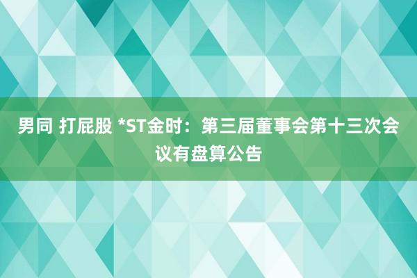 男同 打屁股 *ST金时：第三届董事会第十三次会议有盘算公告