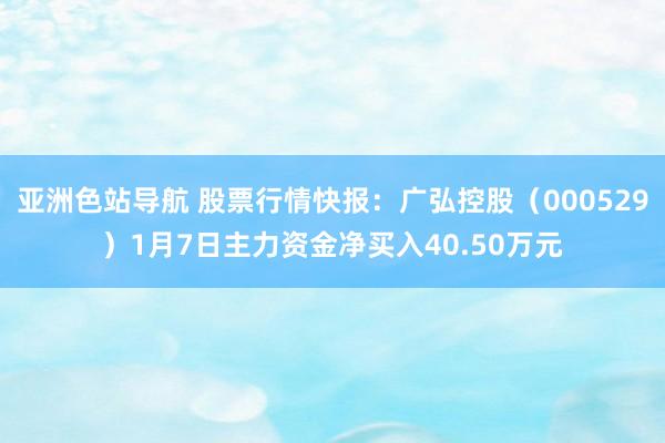 亚洲色站导航 股票行情快报：广弘控股（000529）1月7日主力资金净买入40.50万元