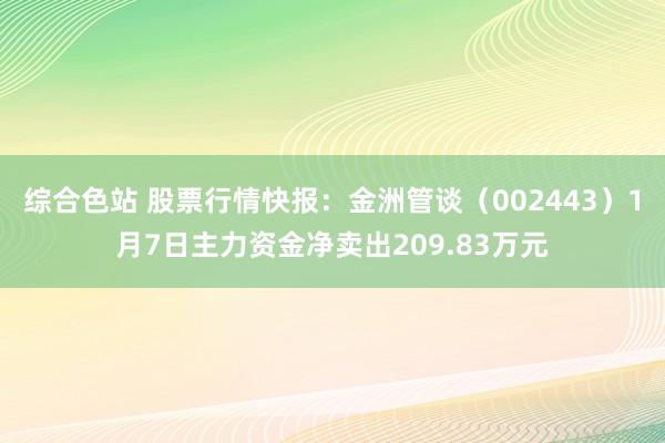 综合色站 股票行情快报：金洲管谈（002443）1月7日主力资金净卖出209.83万元