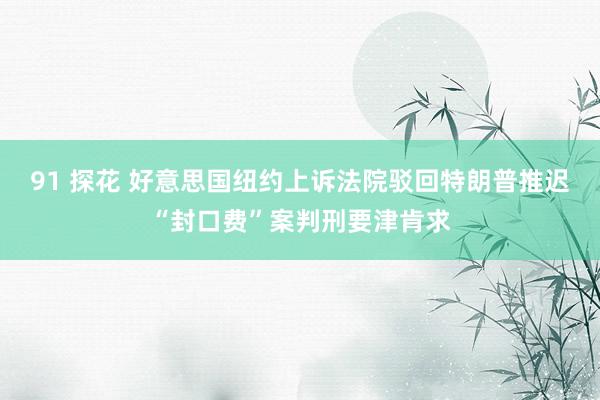 91 探花 好意思国纽约上诉法院驳回特朗普推迟“封口费”案判刑要津肯求