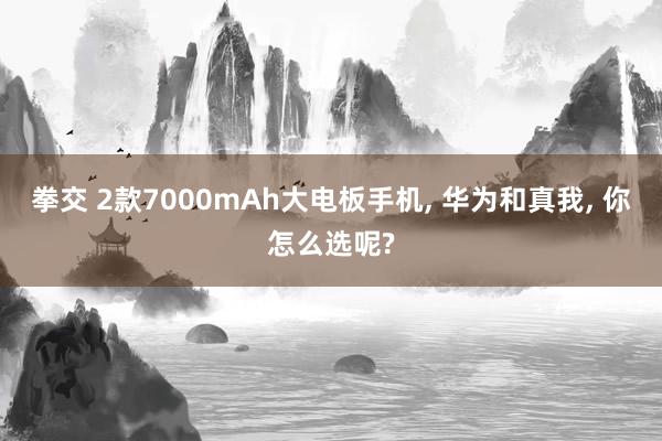 拳交 2款7000mAh大电板手机， 华为和真我， 你怎么选呢?