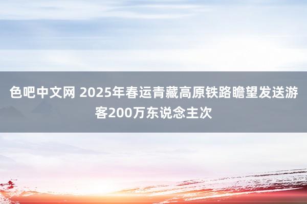 色吧中文网 2025年春运青藏高原铁路瞻望发送游客200万东说念主次