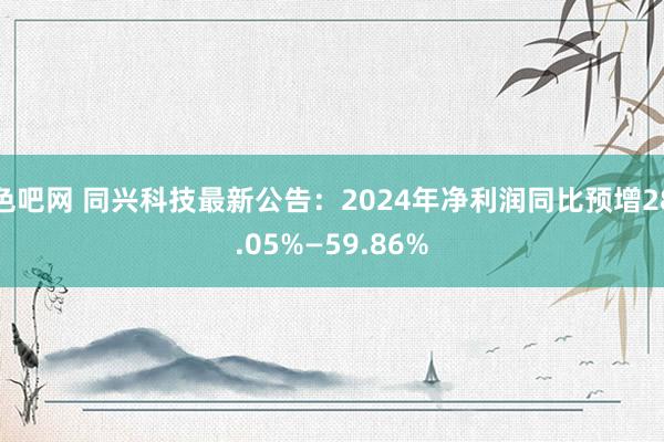 色吧网 同兴科技最新公告：2024年净利润同比预增28.05%—59.86%