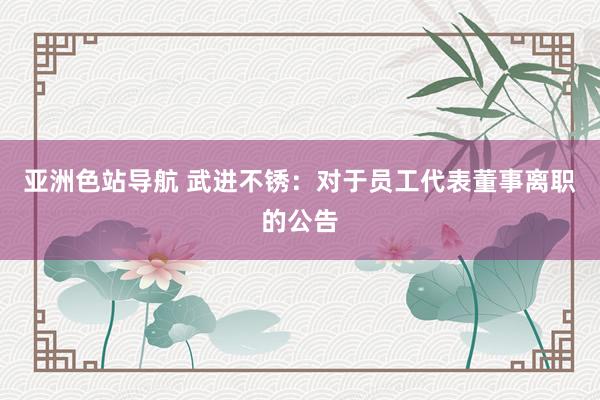 亚洲色站导航 武进不锈：对于员工代表董事离职的公告