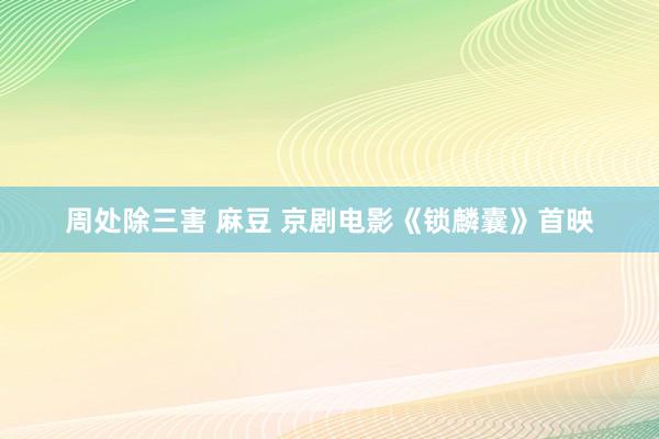 周处除三害 麻豆 京剧电影《锁麟囊》首映