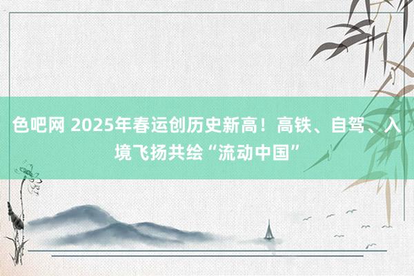 色吧网 2025年春运创历史新高！高铁、自驾、入境飞扬共绘“流动中国”