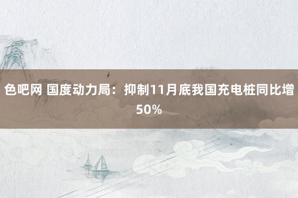 色吧网 国度动力局：抑制11月底我国充电桩同比增50%