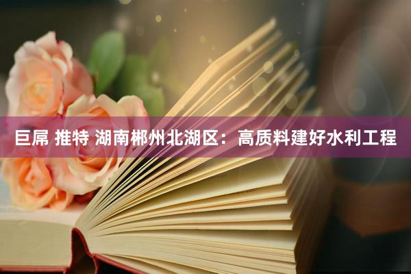 巨屌 推特 湖南郴州北湖区：高质料建好水利工程