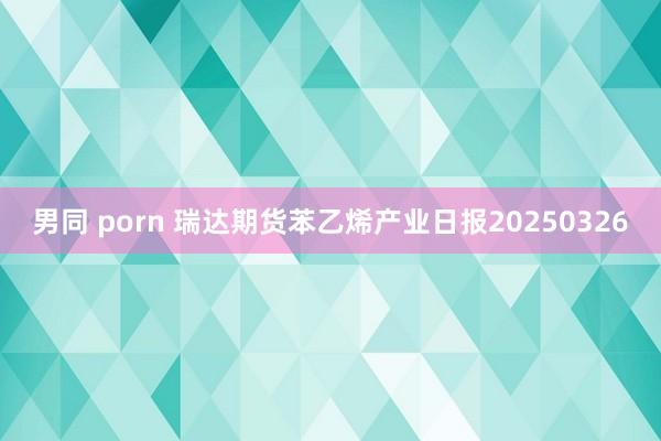 男同 porn 瑞达期货苯乙烯产业日报20250326