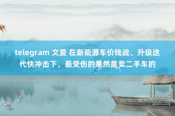 telegram 文爱 在新能源车价钱战、升级迭代快冲击下，最受伤的果然是卖二手车的