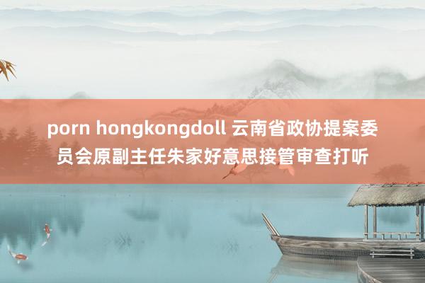 porn hongkongdoll 云南省政协提案委员会原副主任朱家好意思接管审查打听