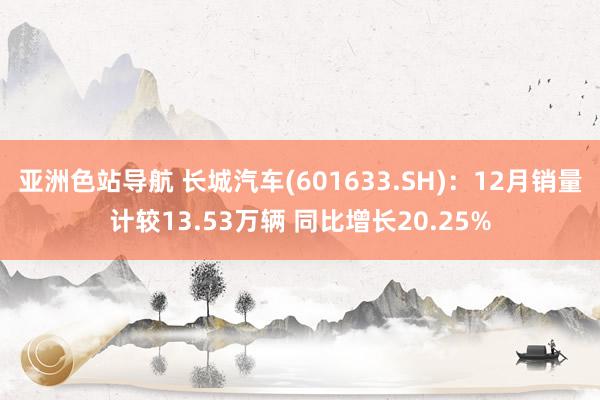 亚洲色站导航 长城汽车(601633.SH)：12月销量计较13.53万辆 同比增长20.25%