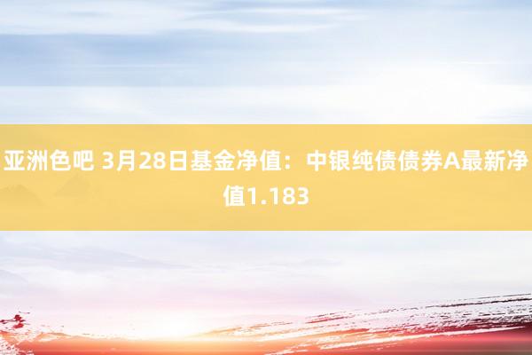 亚洲色吧 3月28日基金净值：中银纯债债券A最新净值1.183