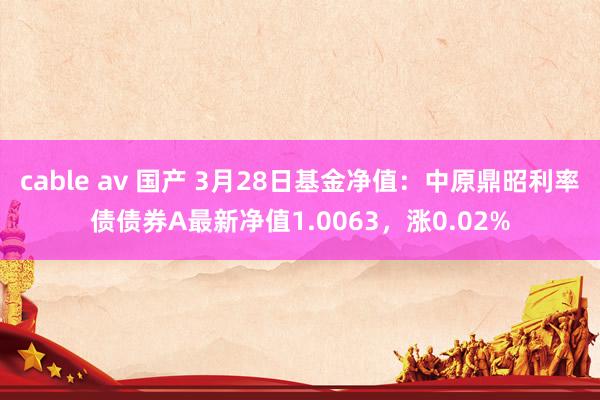 cable av 国产 3月28日基金净值：中原鼎昭利率债债券A最新净值1.0063，涨0.02%