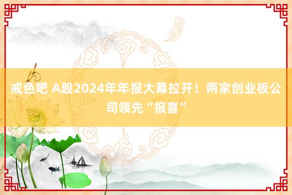 戒色吧 A股2024年年报大幕拉开！两家创业板公司领先“报喜”