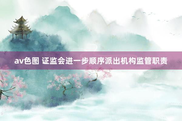 av色图 证监会进一步顺序派出机构监管职责