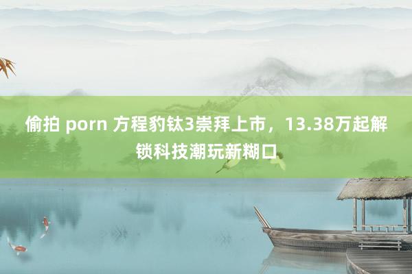 偷拍 porn 方程豹钛3崇拜上市，13.38万起解锁科技潮玩新糊口