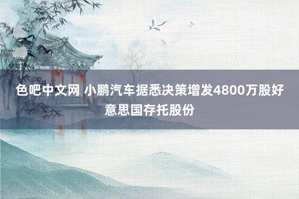 色吧中文网 小鹏汽车据悉决策增发4800万股好意思国存托股份