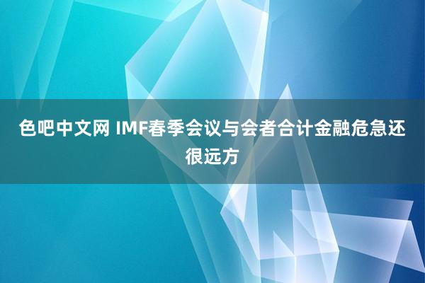 色吧中文网 IMF春季会议与会者合计金融危急还很远方